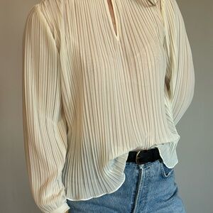 Vintage Worthington Cream Pleated Blouse